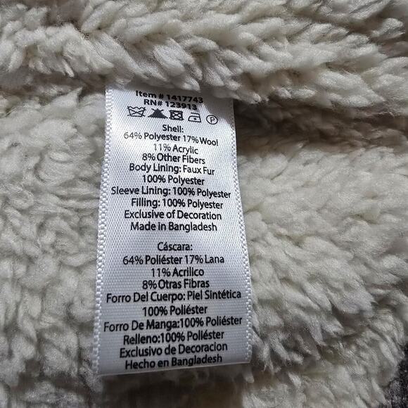 Jachs New York Sherpa Lined Wool Jacket Mens M Button Down Aztec - Picture 9 of 9